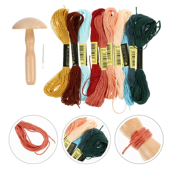 FONDOTIN Wooden Darning Mushroom Tool Comfortable Grip for Home Sewing 1Set