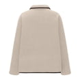 thumbnail image 4 of Hueook Flannel Jacket Women European and American Solid Color Lamb Wool Jacket Long Sleeved Hooded Casual Jacket/jacket Beige 2X, 4 of 8