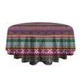 thumbnail image 5 of Purple Boho Tribal Stripes and Hearts Pattern Round Tablecloth 60"x60",Wrinkle Wipeable Table Cloth for Kitchen Dining Room Picnic Patio Party, 5 of 6