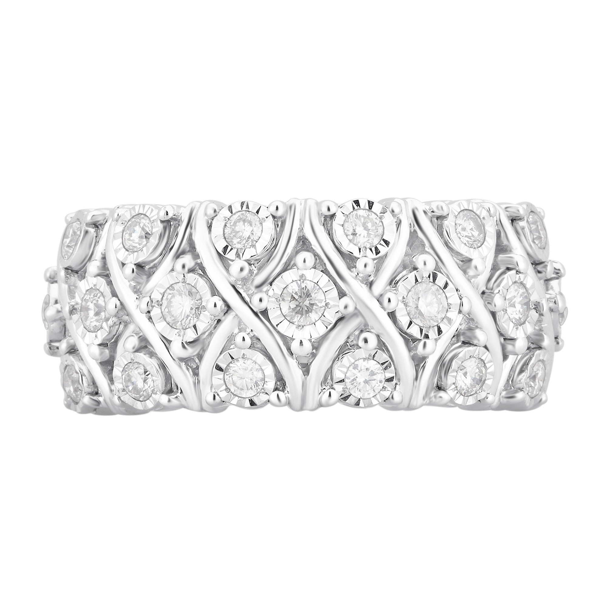 Arista 2 1/4 Carat T.W Diamond Broad Band Anniversary Ring in Sterling Silver (I-J, I2-I3)