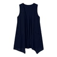 thumbnail image 3 of MDUKONU Womens Long Vests Sleeveless Draped Lightweight Open Front Cardigan Layering Vest with Side Pockets Navy S, 3 of 3