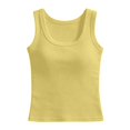 thumbnail image 6 of Women's Ribbed Tank Tops Knit Slim Fitted Casual Tops Sleeveless Basic Tee Tanks Casual Summer Clothes (Yellow XXL), 6 of 6