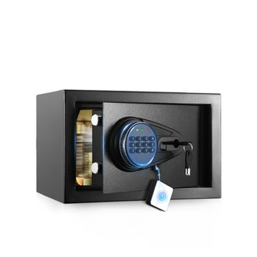 SRWTRCHRY 1.5 Cu. ft. Safe Box,Keys & Digital Keypad Lock, Home Safe for Money, Wall Mountable, Black