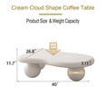 thumbnail image 3 of 40'' Cloud Shaped Coffee Table with 3 Ball Legs, Cream Style Accent Cocktail Table, Living Room Center End Table, 3 of 7
