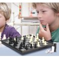 thumbnail image 4 of Mini juego de ajedrez pequeño de viaje, 7,6 pulgadas, 3 en 1, ajedrez, damas, Backgammon, juego de ajedrez magnético de viaje, juego de mesa plegable portátil, 4 of 5