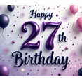 thumbnail image 3 of Purple Balloons Happy Birthday Banner Colorful Decoration Birthday Party Milestone Birthday for Adult Celebration Indoor Decor Photo Shoot, 3 of 7