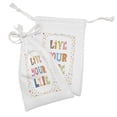 thumbnail image 2 of Saying Fabric Pouch Set of 2, Live Your Life Typography with Colorful Funny Letters and Minimal, Small Drawstring Bag for Toiletries Masks and Favors, 9" x 6", Multicolor, by Ambesonne, 2 of 2