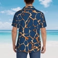 thumbnail image 4 of Honeii Giraffe Skin Print Men’s Hawaiian Shirt,Classic Button-Down Short Sleeve Shirt, for Beach, Vacation, and Outdoor Activities,Large, 4 of 7
