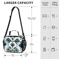 thumbnail image 4 of FORMRS Student Insulated Lunch Bag with Shoulder Strap Reusable Cooler Box for School, Green Geometric Pattern, 4 of 9
