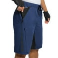 thumbnail image 2 of Hiauspor Mens Biker Shorts Athletic Workout with Zipper Pockets Stretch Blue M, 2 of 7