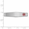 thumbnail image 2 of 14K White Gold 36x9mm Off-Center Red Epoxy Enameled Soft Diamond Shape Medical ID Plate # 818 XM649W, 2 of 2