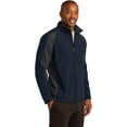thumbnail image 4 of Sport-Tek ST970 Colorblock Soft Shell Jacket, True Navy/ Iron Grey, S, 4 of 4