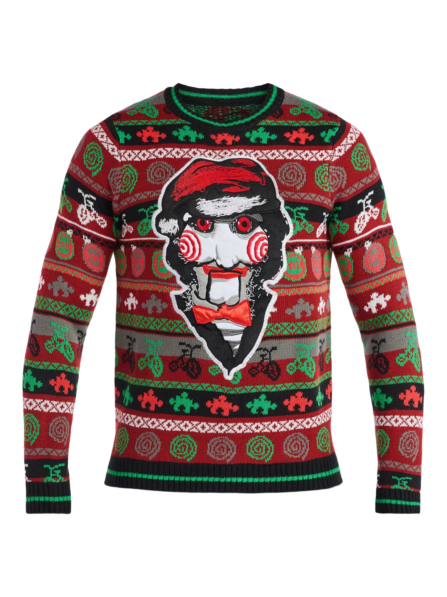 SAW Men's Billy the Puppet Cool Holiday Sweater, Sizes S-3XL