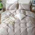 thumbnail image 4 of Bedding Duvet Cover Set Washed Cotton Linen Like Textu Breathable Durable Soft Comfy (Tannish Linen Grey Queen), 4 of 6