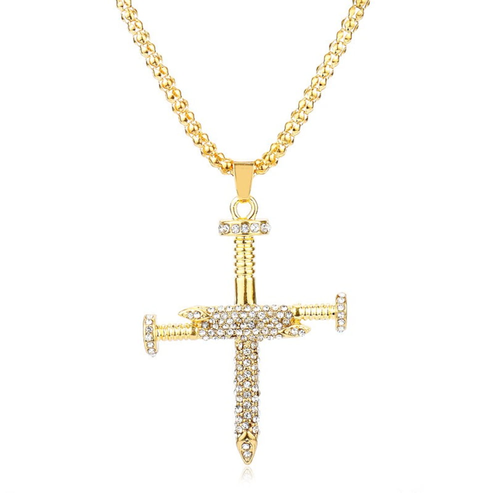 Jewels By Lux 925 Sterling Silver Yellow-Tone Mens Womens Polished Finish Cross Religious Charm Pendant