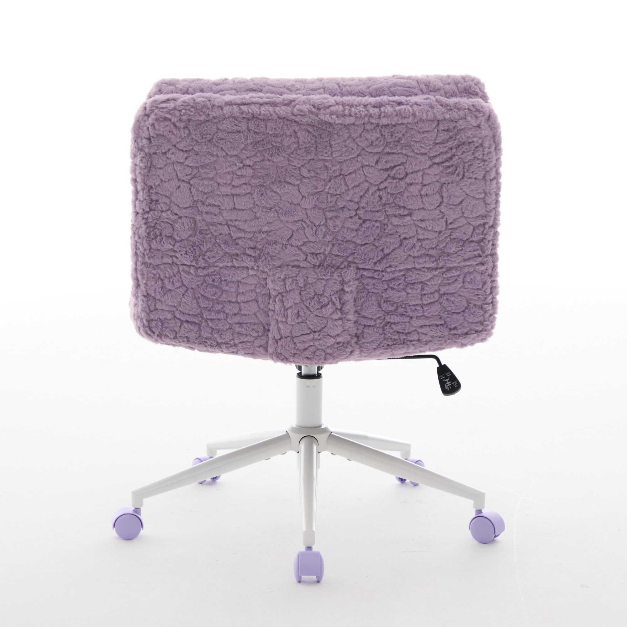 26.4" Wider Seat Office Chair, Artificial Rabbit Hair Home Chair with Metal Base, Adjustable Desk Chair Swivel Office Chair, Vanity Chair (Violet)