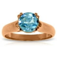 thumbnail image 2 of Galaxy Gold 14K Rose Gold Natural Blue Topaz Solitaire Ring - December Birthstone - Communication & Serenity - Sizes 5.5 to 11 - Fine Jewelry for Women, 2 of 3