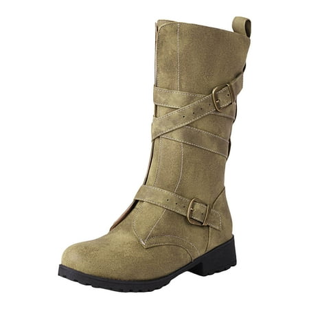 

Ketyyh-chn99 Boots for Women Ankle Business Casual Shoes Women s Chunky High Heel Ankle Boots Close Toe Fall Heeled Booties Shoes Green 9