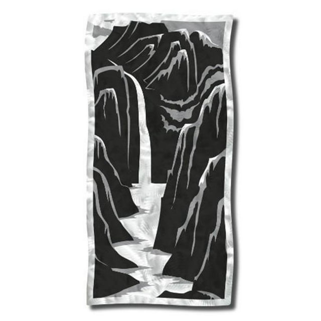 All My Walls LAN00108 Mountain Falls Landscape Abstract Metal Wall Art