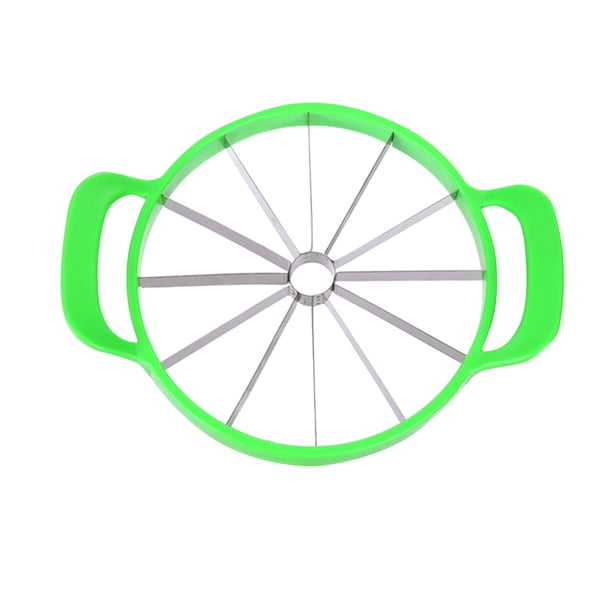 ¡Campaña con descuento!Cortador de sandía grande imprescindible para el verano, hecho de acero inoxidable de alta calidad, se puede utilizar para cortar sandía, melón, piña