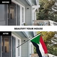 thumbnail image 3 of G128 Combo Pack: 6 Ft Tangle Free Aluminum Spinning Flagpole (Black) & Sudan Sudanese Flag 3x5 Ft, LiteWeave Pro Series Printed 150D Polyester | Pole with Flag Included, 3 of 9