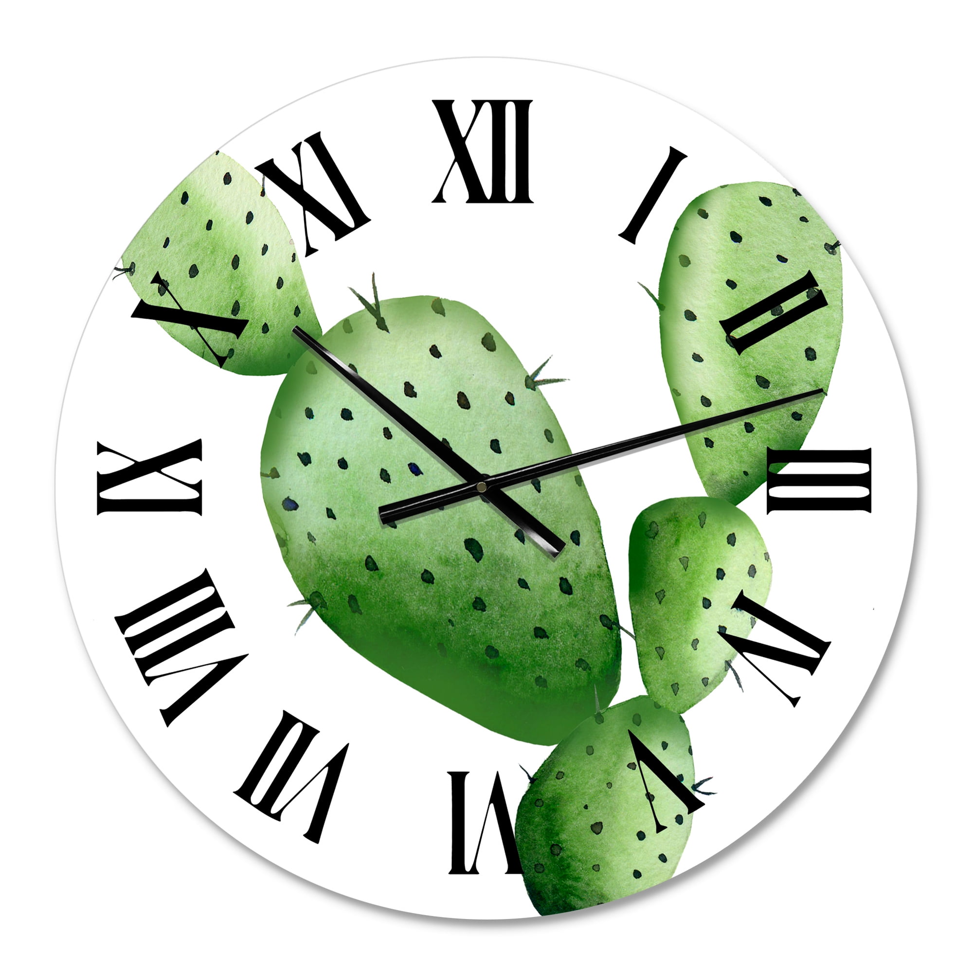 Designart 'Green Southwestern Cactus' Tropical Wall Clock