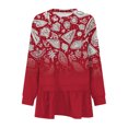 thumbnail image 5 of Wpawbk Robe T-shirt Imprimée Color Block pour Femmes, Col Rond Plissé Manches Longues, Ample Confortable Élégant, Parfait pour Toutes les Saisons, Usage Quotidien et Sorties, 5 of 5