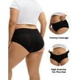 thumbnail image 5 of INNERSY Womens Plus Size Period Underwear - High Waist Rayon from Bamboo 3-Pack, 50ml Heavy Flow(4XL,Black), 5 of 12