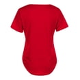 thumbnail image 5 of Uobin Womens Casual Solid Color Scoop Collar Plus Size T Shirts Short Sleeve Loose Summer Tops Tee with Pocket, 5 of 5