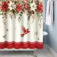 thumbnail image 5 of Tchckioa 72x72 Inch Shower Curtain for Restroom,Waterproof Hooks Bath Curtain,Floral Birde Christmas Decor, 5 of 6