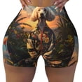 thumbnail image 2 of Lsque Flower Field Poodle Pattern High Waisted Biker Shorts for Women-Tummy Control Fitness Athletic Workout Running Yoga Gym Shorts,Moisture-Wicking-Medium, 2 of 9