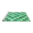 thumbnail image 2 of Ahgly Company Machine Washable Indoor Rectangle Checkered Turquoise Blue Modern Area Rugs, 3' x 5', 2 of 4