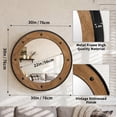 thumbnail image 3 of MODE HOME Rustic Round Wall Mirror 30 Inch, Natural Wood Frame with Black Metal Trim, Industrial Farmhouse Round Wood Mirror, Decorative Wall Mirror for Bathroom, Living Room, Entryway, 3 of 7