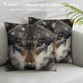 thumbnail image 3 of Orinice Wolf Snow Portrait Graphic Decorative Cushion Throw Pillow Cover Winter Pillowcase 1PC 24x24in, 3 of 5