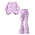 thumbnail image 6 of Jamicy Children's Outfits Set Cute Graphic Long Sleeve Sweatshirts And Flared Leggings Sets Fall Outfit Two-Piece Set for 5-15 Years Kids, 6 of 9