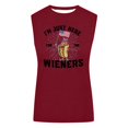 thumbnail image 4 of Wang6 Womens 4th of July Loose Tank Tops Summer I Am Just Hear for the Wieners Letter Printed Sleeveless Tops Causal Crew Neck Graphic Tshirts 0526liRed L, 4 of 4