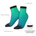 thumbnail image 6 of Rateoe Green Turquoise Teal Pattern Quarter Crew Socks,Toe Seamed Ankle Socks,Cotton Cushioned Breathable Athletic Crew Sports Socks, 6 of 7