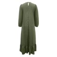 thumbnail image 6 of DuoJiaJ Womens Casual Dress, Crew Neck Ruffled Long Sleeve Dresses Green S-5XL, 6 of 6