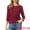 Burgundy, variant on DARING DIVA Women's Peplum Crew Neck 3/4 Sleeve Ruffle Pullover Blouses XS Pink