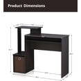 thumbnail image 2 of Small Computer Desk for Bedroom, Home Office Desk with Drawers Storage Shelves for Living Room Study Bedroom, Dark Walnut/Brown, 2 of 12