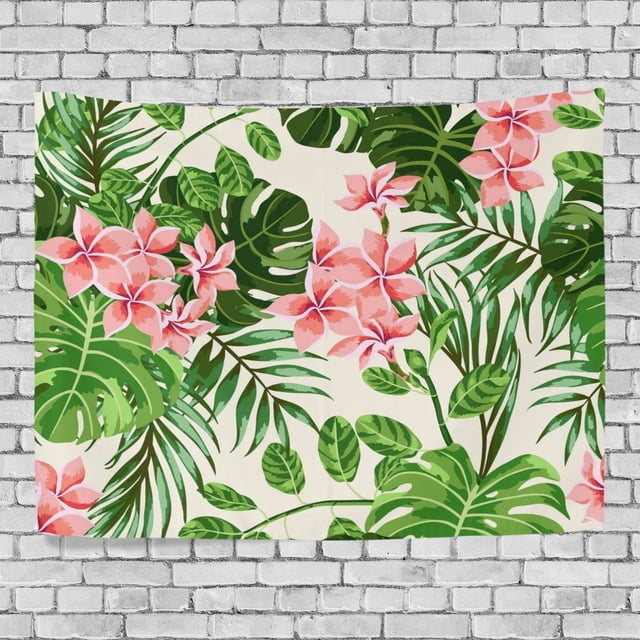 ABPHQTO Tapiz de flores de hojas de la selva, decoración de pared, tapices para sala de estar, dormitorio, 100x150 cm