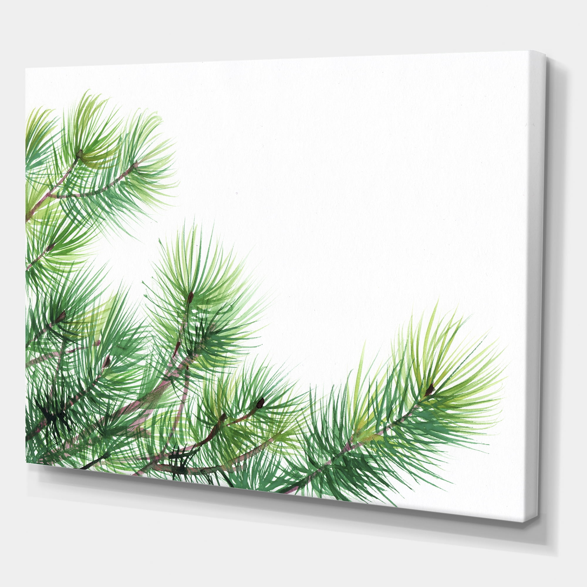 Designart ' Close Up Pine Tree Branches ' Traditional Canvas Wall Art Print