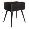 thumbnail image 2 of Kate and Laurel Finco Midcentury Modern Style Side Table with 2 Drawers, Black Finish with Brass Hardware, 2 of 6