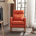 thumbnail image 3 of UBesGoo Rocking Accent Chair Armchair Reading Chair, Comfy Single Sofa Rocker with Sturdy Wooden Frame for Living Room Bedroom Orange, 3 of 8