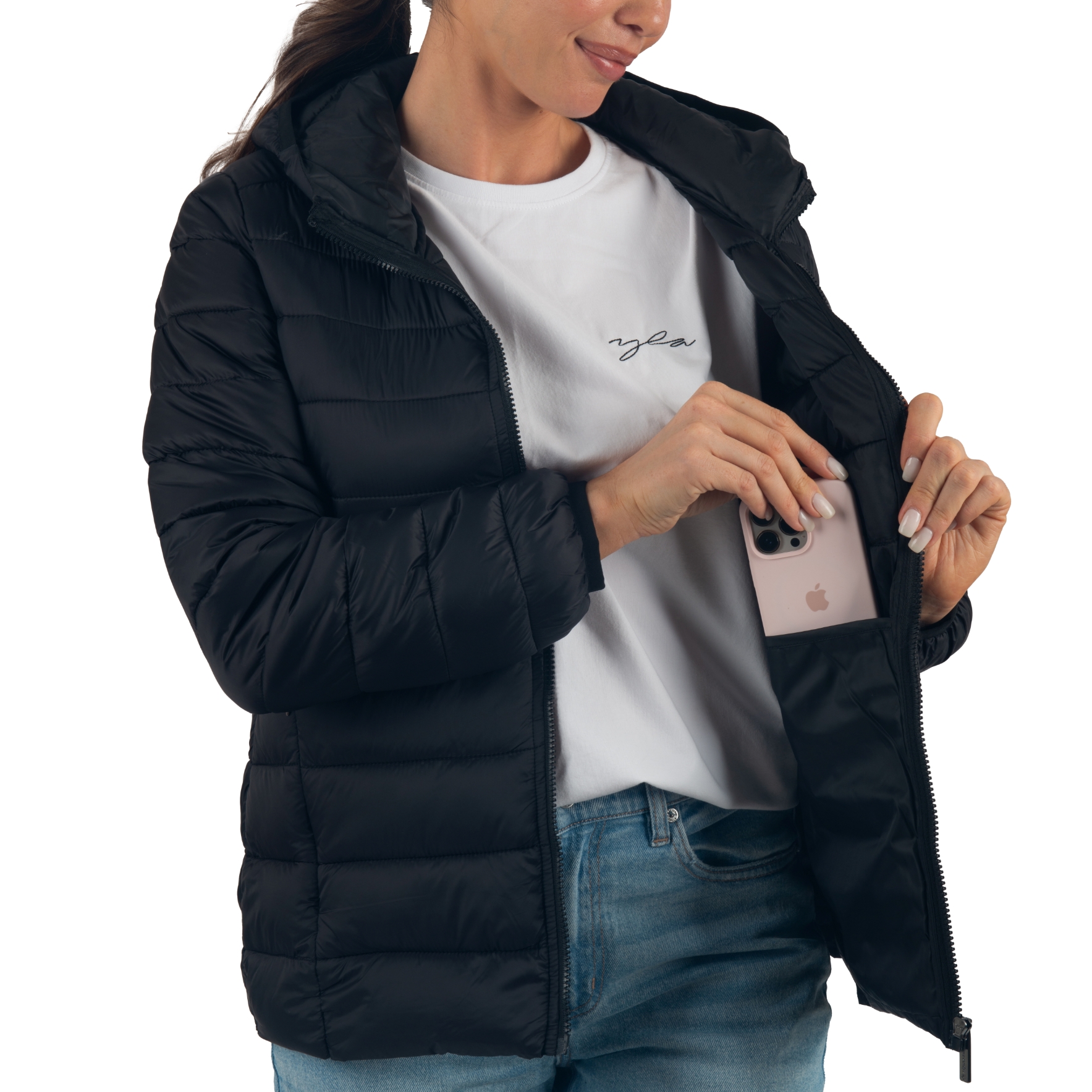 Alpine Swiss Eva Women's Lightweight Hooded Puffer Jacket photo 4