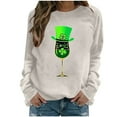 thumbnail image 1 of Mceream Chandail de la Saint-Patrick pour Femmes, Mode Décontractée, Chemises Trèfle Irlandais, Imprimé Graphique, Mignon, Chandail à Manches Longues, Hauts, Grande Taille, Tenue de Fête et Cadeau, Kaki, P, 1 of 7