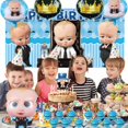 thumbnail image 5 of Boss Baby Boy Party Supplies Plates for Boy Birthday Decorations Cake Topper Banner Decor Backdrop Balloons, 5 of 8