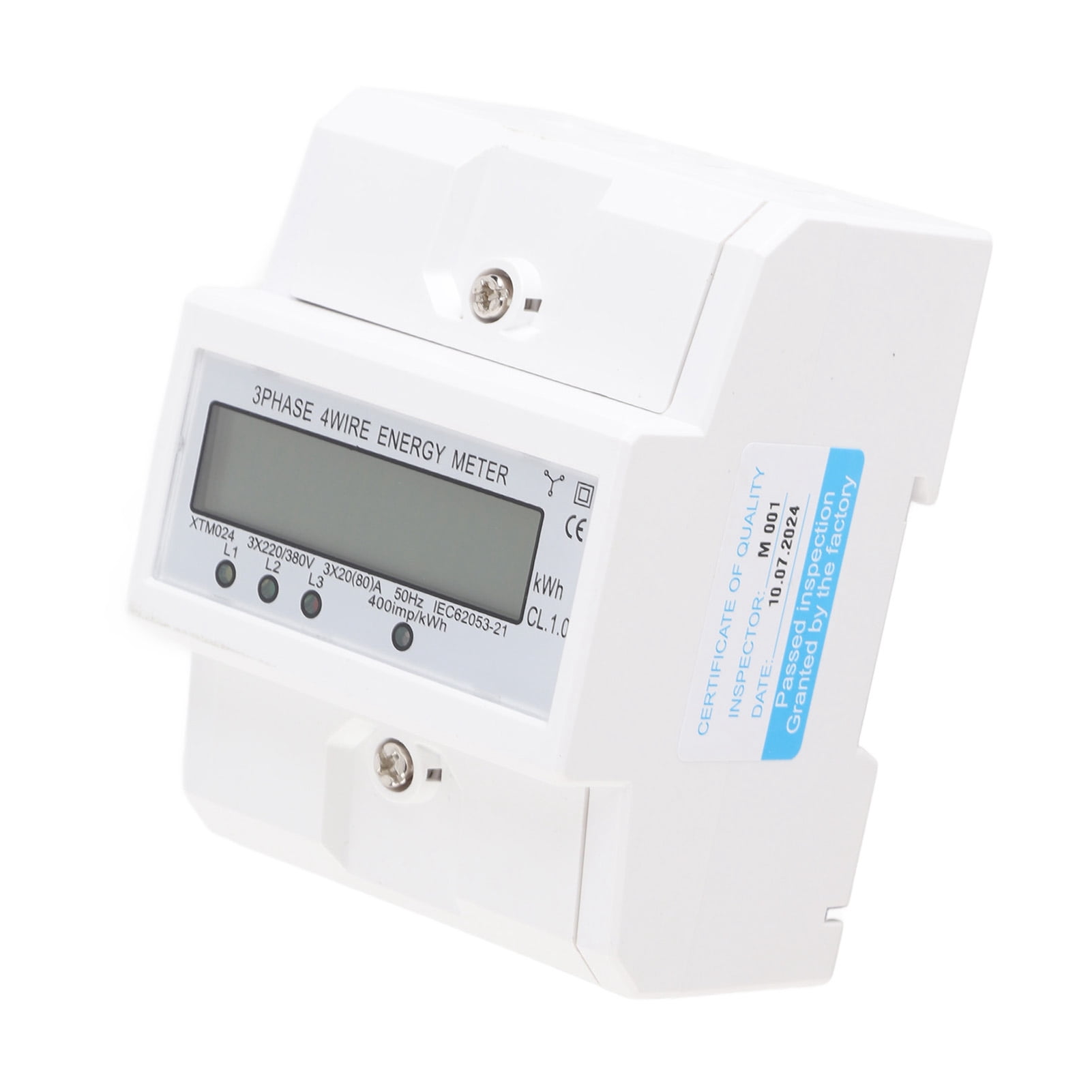 Digital LCD 3 X 20(80A) Three Phase Four Wire Din Rail KWh Electronic Energy Meter