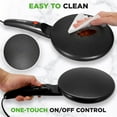 thumbnail image 3 of Pecham Electric Crepe Maker, 8” Portable Crepe Maker with On/Off Switch, Nonstick Coating, Automatic Temperature Control, Food Bowl, Whisk, Spatula for Crepe, Tortillas, Pancakes - Black, 3 of 8