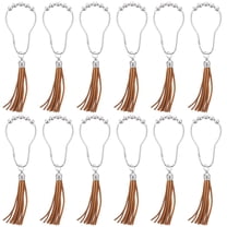 OUNONA Stainless Steel Shower Curtain Hanger Tassel Silver 12Pcs